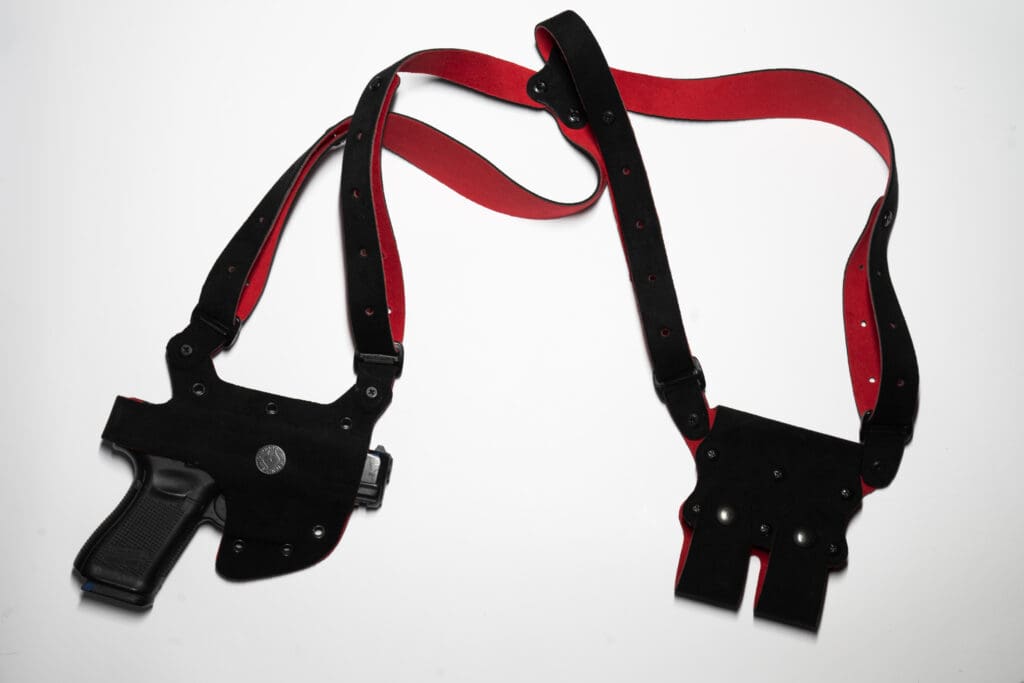 Nero XCalibur Shoulder Holster w/ Rosso Corsa Alcantara Lining